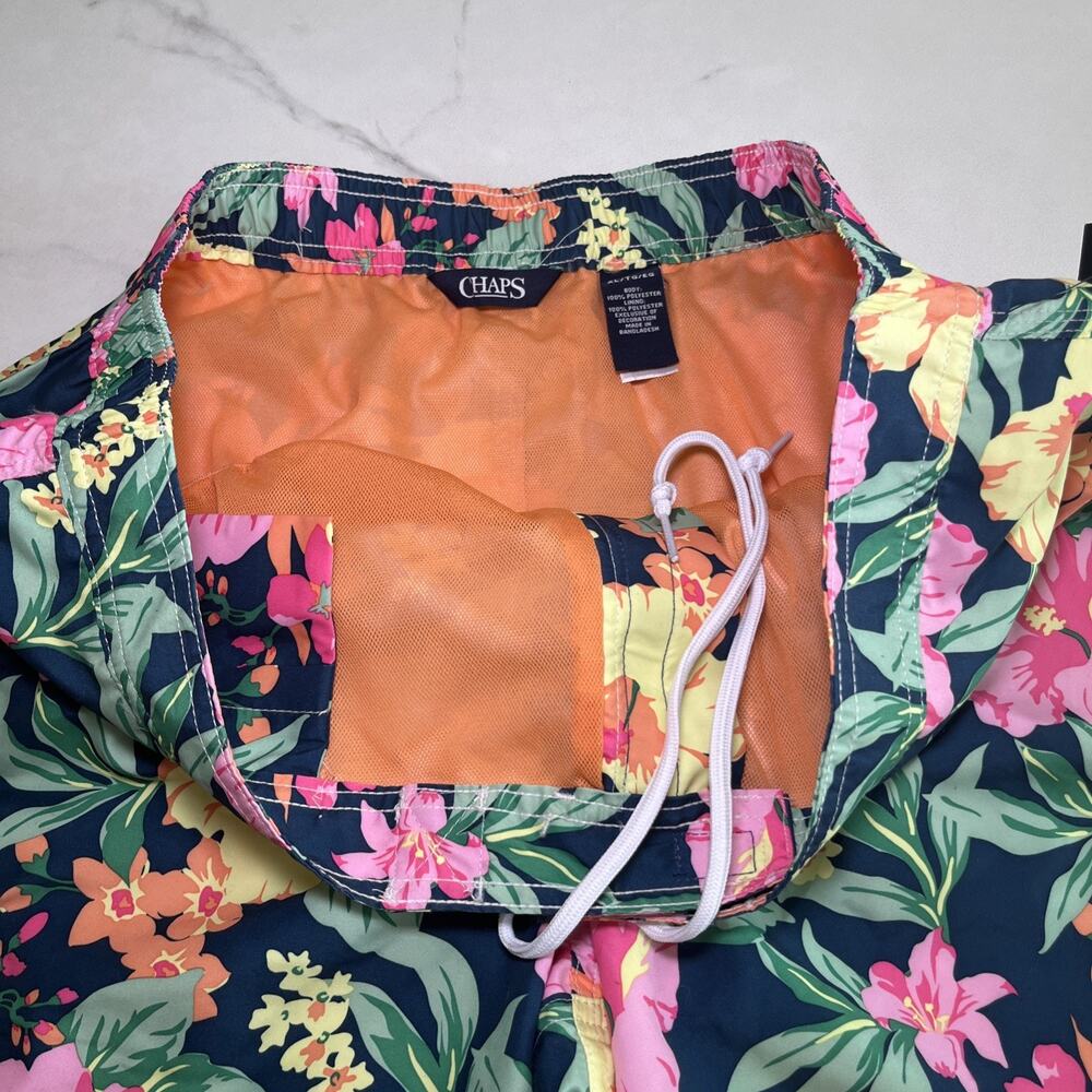 Men's Swim Shorts Swimming Trunks Beach Board Swimwear Lined NWT Chaps Tropical - Picture 6 of 12